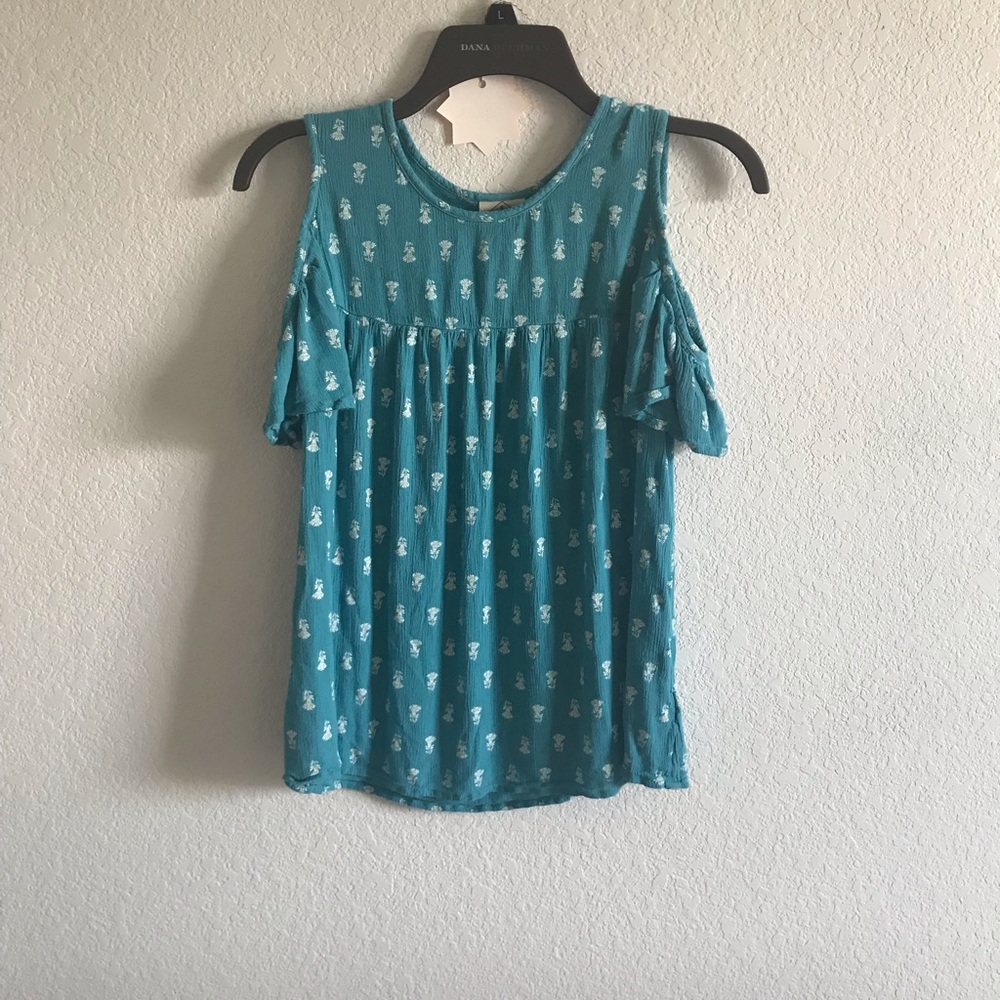 St Johns Bay PS floral cold shoulder top